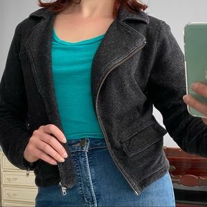 Cabi Asymmetrical French Terry Moto Jacket Small